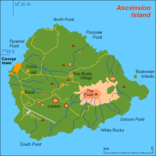 Ile de l'Ascension carte